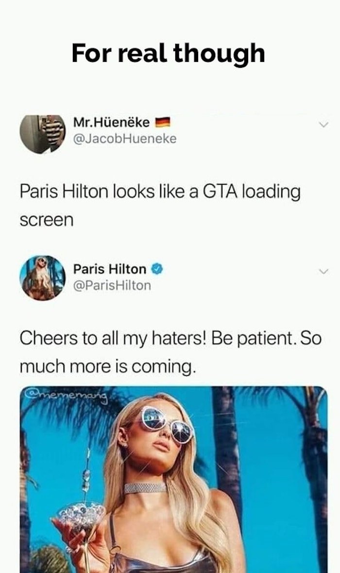Paris Hilton looks a Gta loading screen