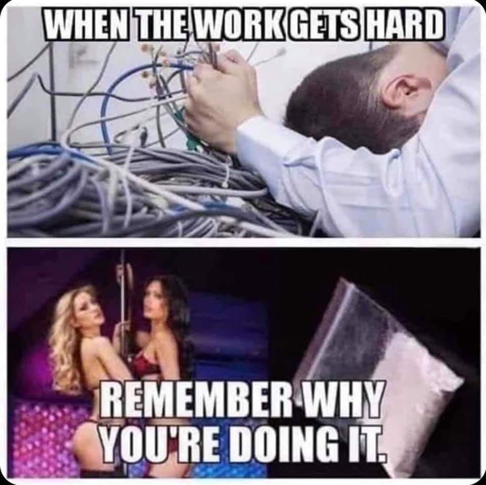 daily dose of memes and pics - working for the weekend meme - When The Work Gets Hard Remember Why You'Re Doing It.