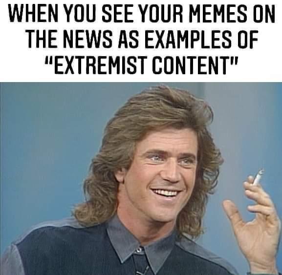 daily dose of memes and pics - mel gibson meme - When You See Your Memes On The News As Examples Of "Extremist Content"