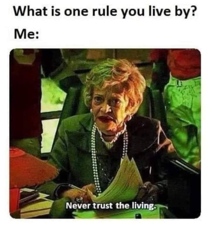 monday morning randomness - does my name mean - What is one rule you live by? Me Never trust the living.
