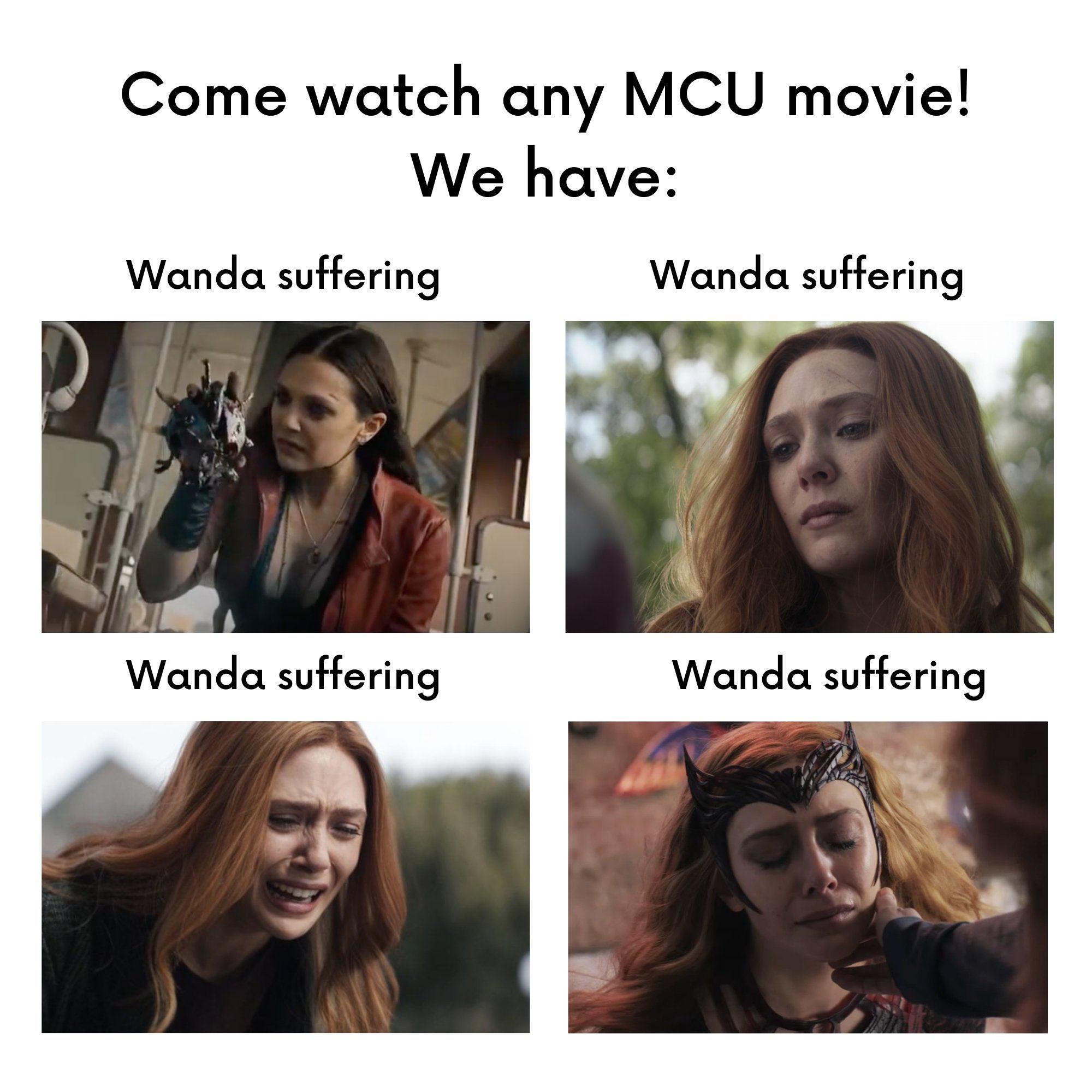 monday morning randomness - long hair - Come watch any Mcu movie! We have Wanda suffering Wanda suffering Wanda suffering Wanda suffering