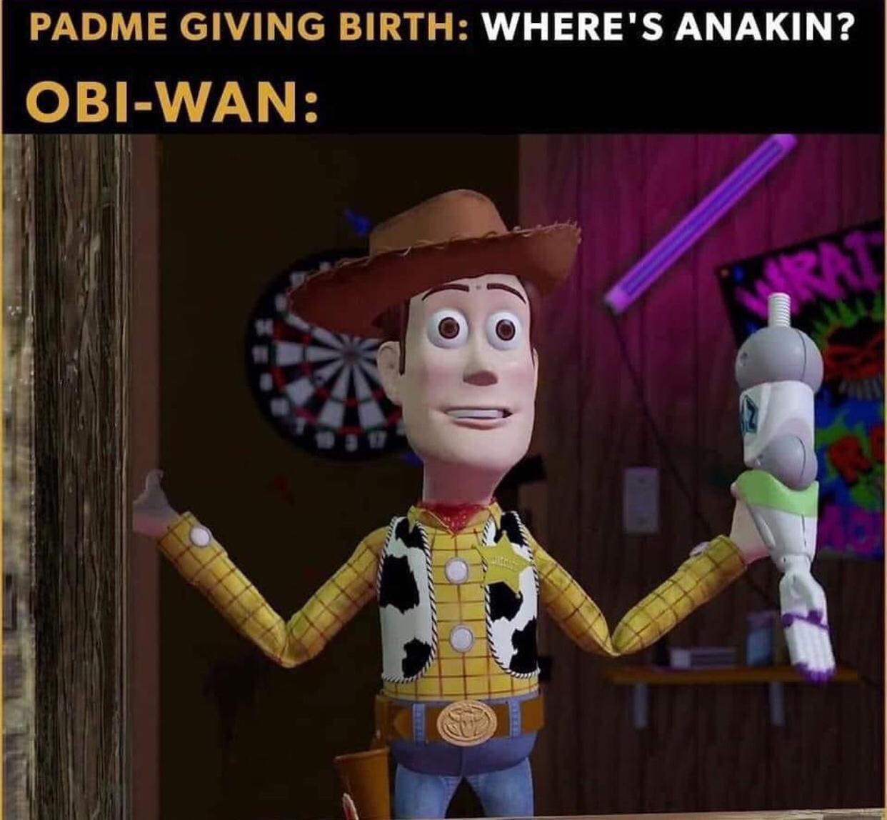 monday morning randomness - subliminal messages in toy story - Padme Giving Birth Where'S Anakin? ObiWan