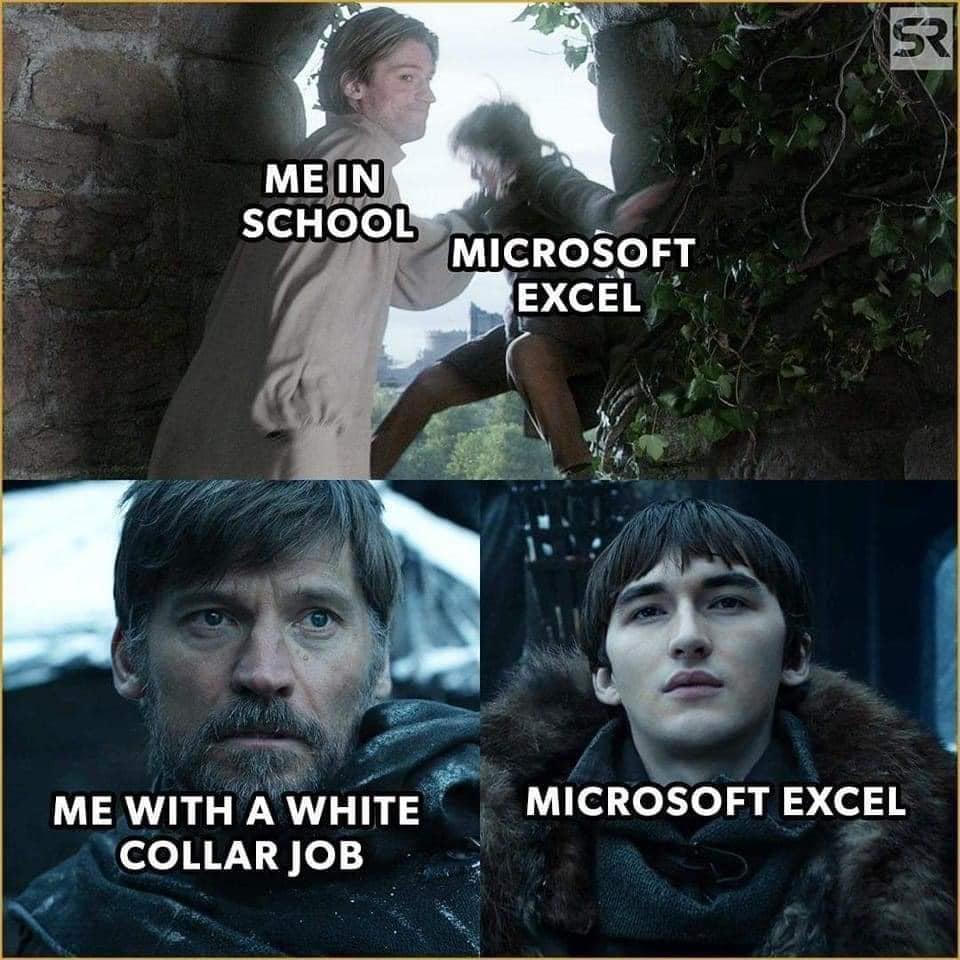dank memes - excel white collar job meme - Me In School Me With A White Collar Job Microsoft Excel Sr Microsoft Excel