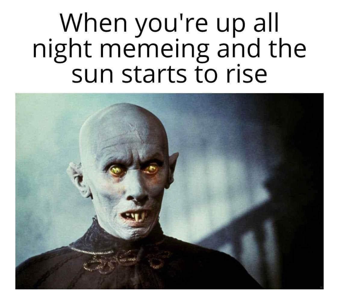 funny memes and cool pics - salem's lot cbs 1979 - When you're up all night memeing and the sun starts to rise
