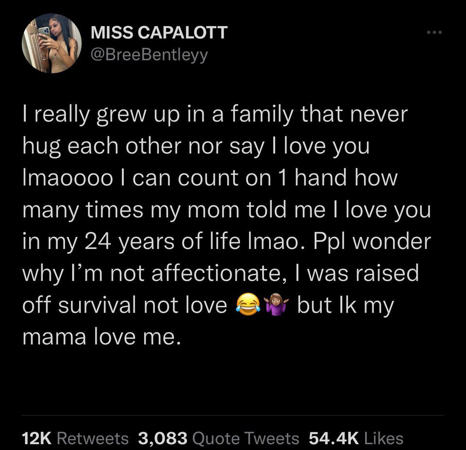 savage tweets of the week --  funny superhero and supervillain tumblr posts - Miss Capalott I really grew up in a family that never hug each other nor say I love you Imaoooo I can count on 1 hand how many times my mom told me I love you in my 24 years of 