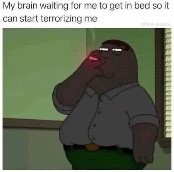 funny pics and memes - Internet meme - My brain waiting for me to get in bed so it can start terrorizing me
