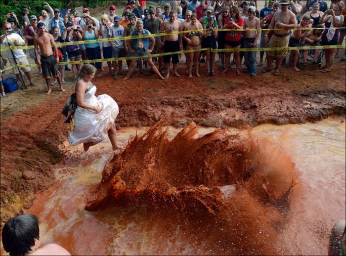 whoops wednesday - mud pit belly flopping