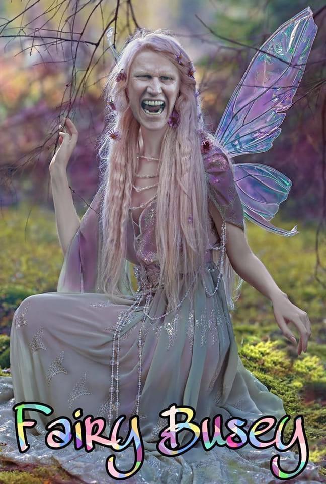 funny memes - adult fairy photoshoot - Fairy Busey