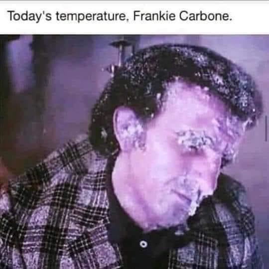 monday morning randomness memes - head - Today's temperature, Frankie Carbone.