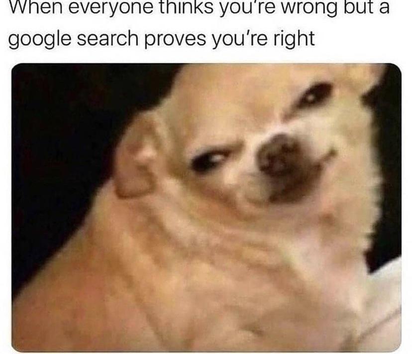 monday morning randomness - everyone thinks you re wrong - When everyone thinks you're wrong but a google search proves you're right