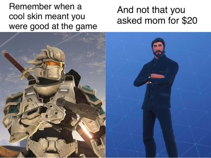 Gaming memes - remember when having a cool skin meant you were good at the game - Remember when a cool skin meant you were good at the game And not that you asked mom for $20
