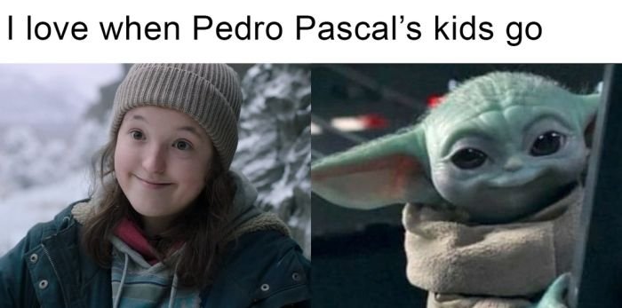 funny memes - giving directions meme baby yoda - I love when Pedro Pascal's kids go