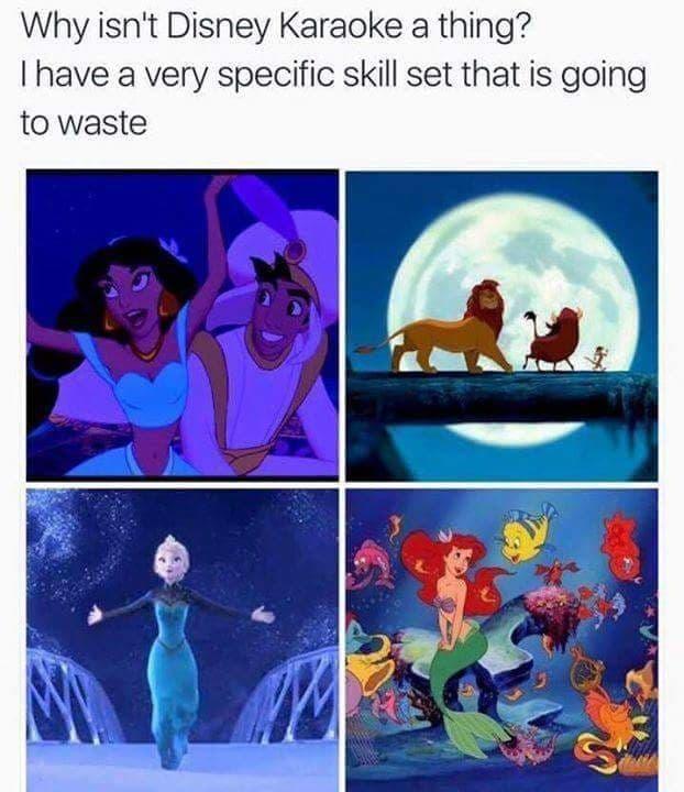 funny memes and pics - Meme - Why isn't Disney Karaoke a thing? I have a very specific skill set that is going to waste