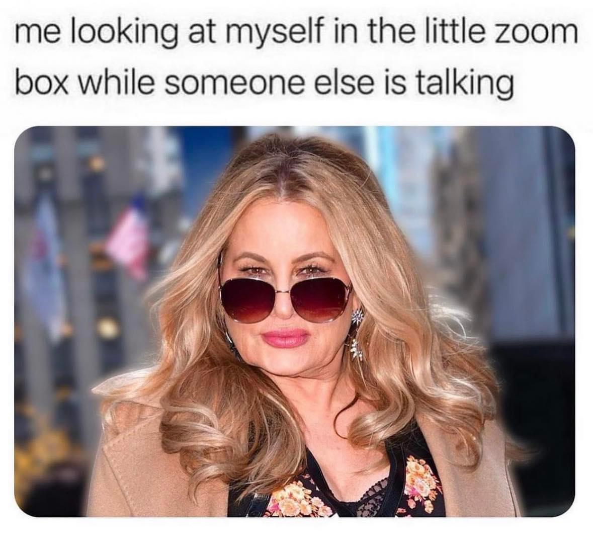dank memes - me looking at myself in the zoom box - me looking at myself in the little zoom box while someone else is talking