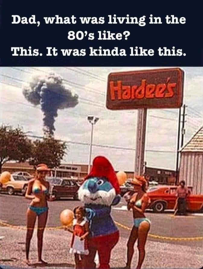 dank memes - dad what was it like growing up - Dad, what was living in the 80's ? This. It was kinda this. Hardee's