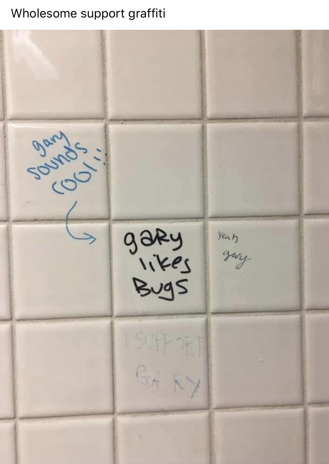 dank memes - tile - Wholesome support graffiti gary Sound's cool! Bugs Yeah gary