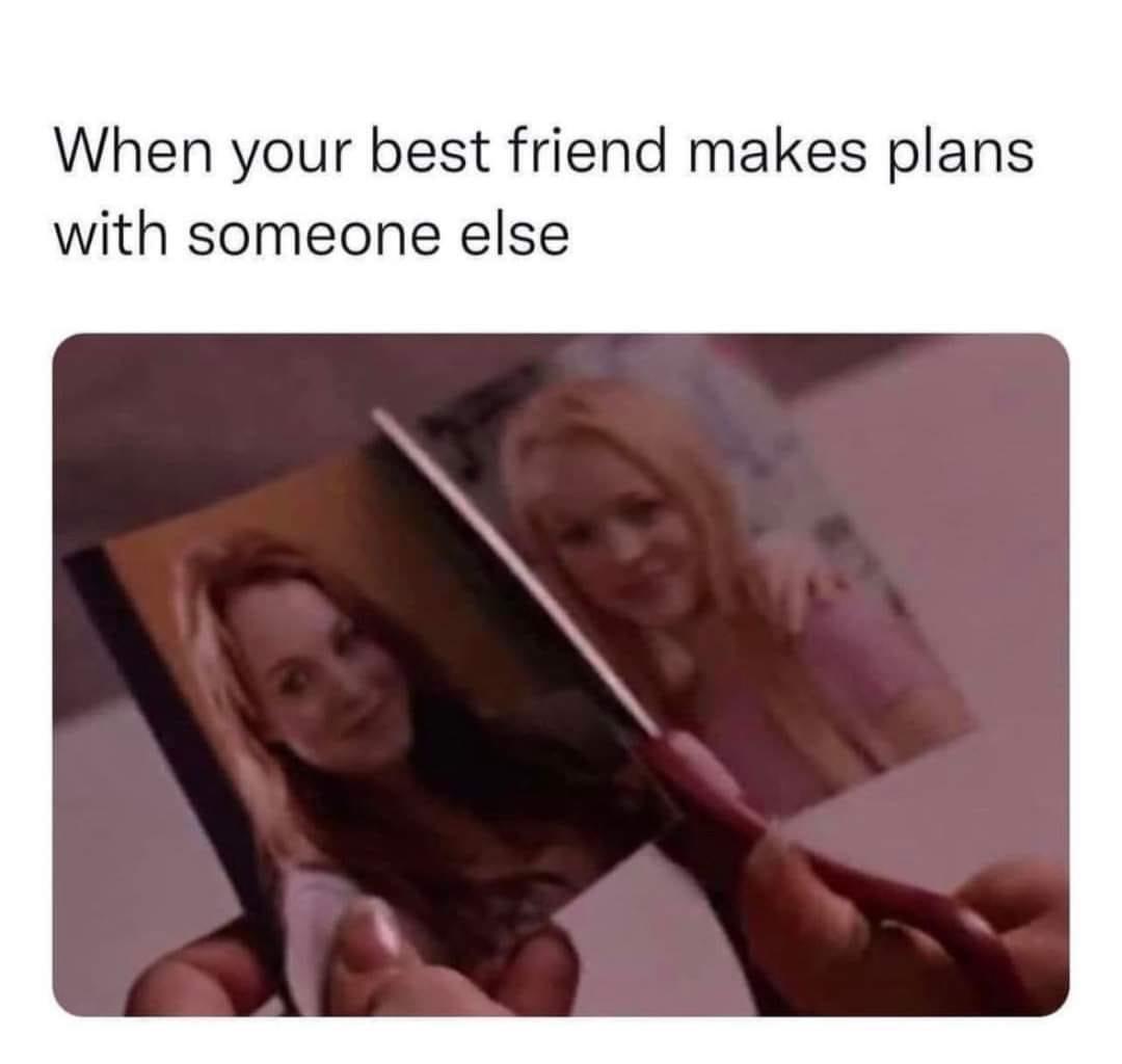 funny memes pics and tweets - When your best friend makes plans with someone else