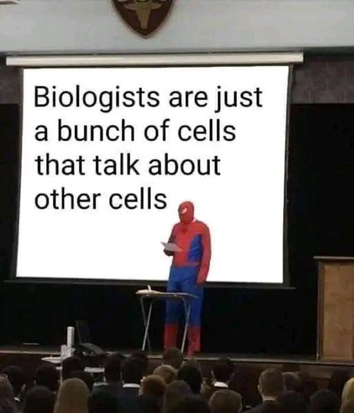 funny memes - biologist are just a bunch of cells - Biologists are just a bunch of cells that talk about other cells