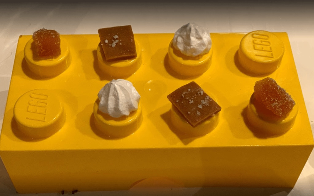 wtf serving styles at restaurants - petit four - Lego Lego
