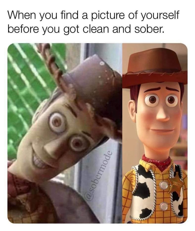 dank memes - woody memes clean - When you find a picture of yourself before you got clean and sober.