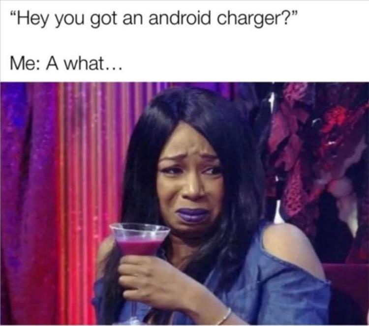 monday morning randomness - black hair - "Hey you got an android charger?" Me A what...