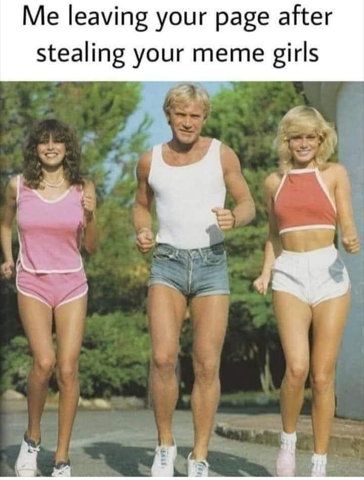 funny memes and pics - funny 70s - Me leaving your page after stealing your meme girls fran