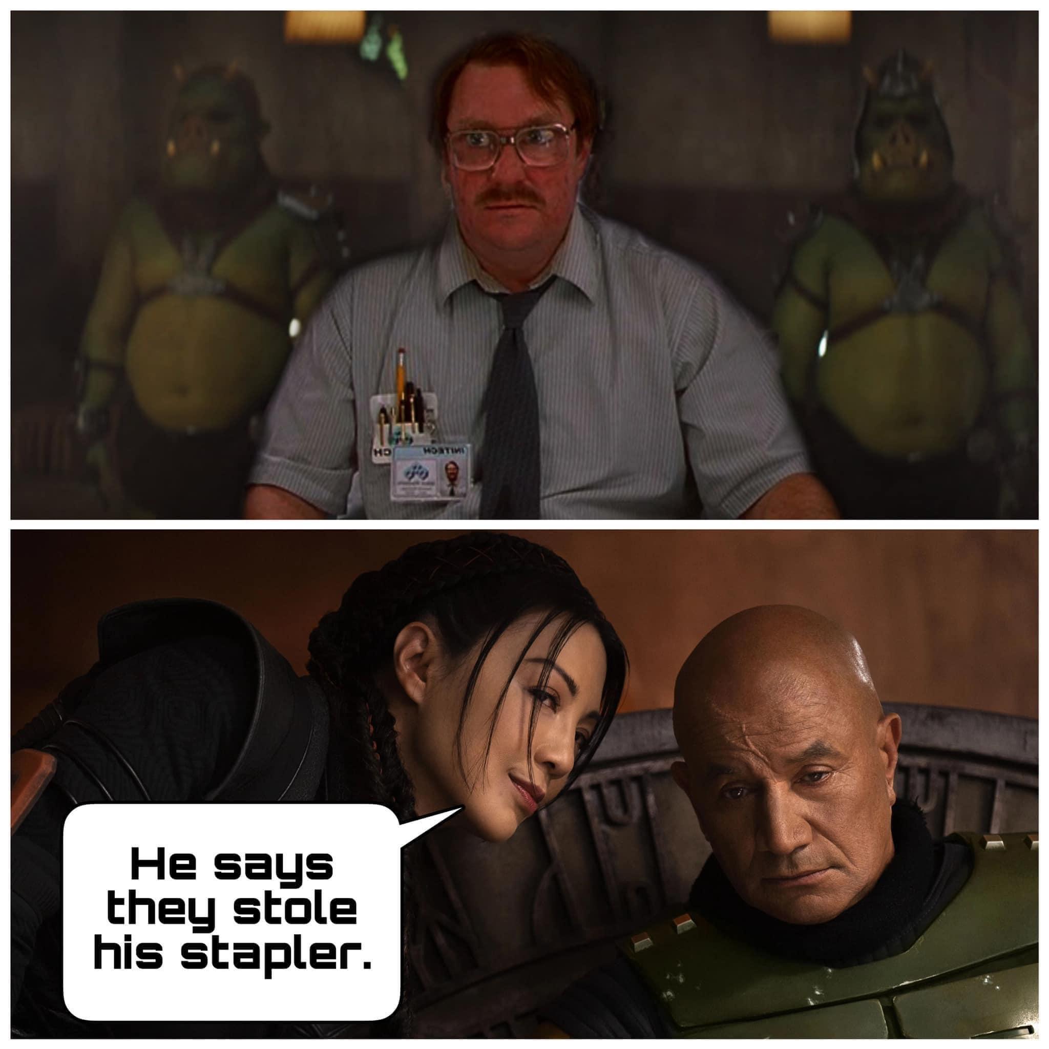 fresh memes -  he says they stole his stapler - Ch He says they stole his stapler. Hortimi Th