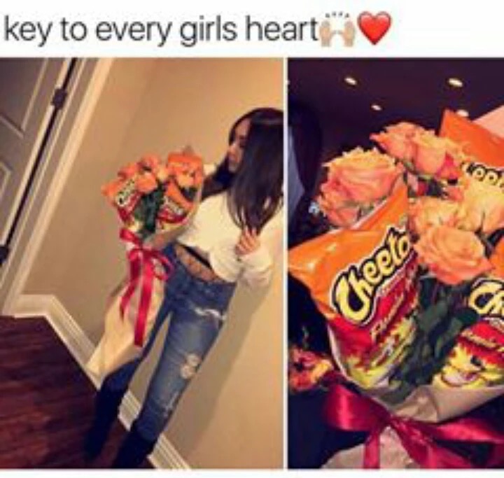 fresh memes -  hot cheetos and roses - key to every girls heart Cheela Lopp