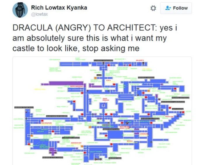 gaming memes - dracula angry to architect meme - Rich Lowtax Kyanka Dracula Angry To Architect yes i am absolutely sure this is what i want my castle to look , stop asking me