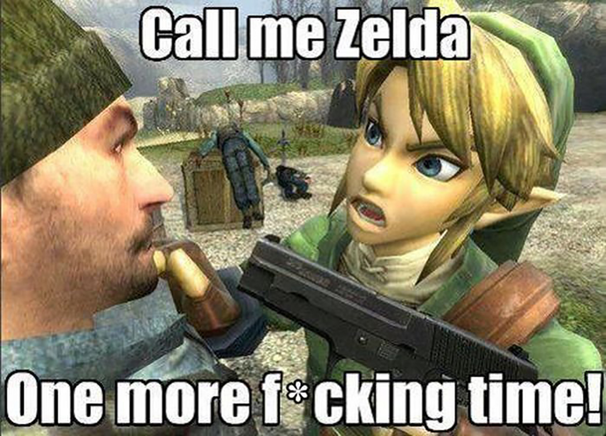 gaming memes --  link is named zelda meme - Call me Zelda One more focking time!