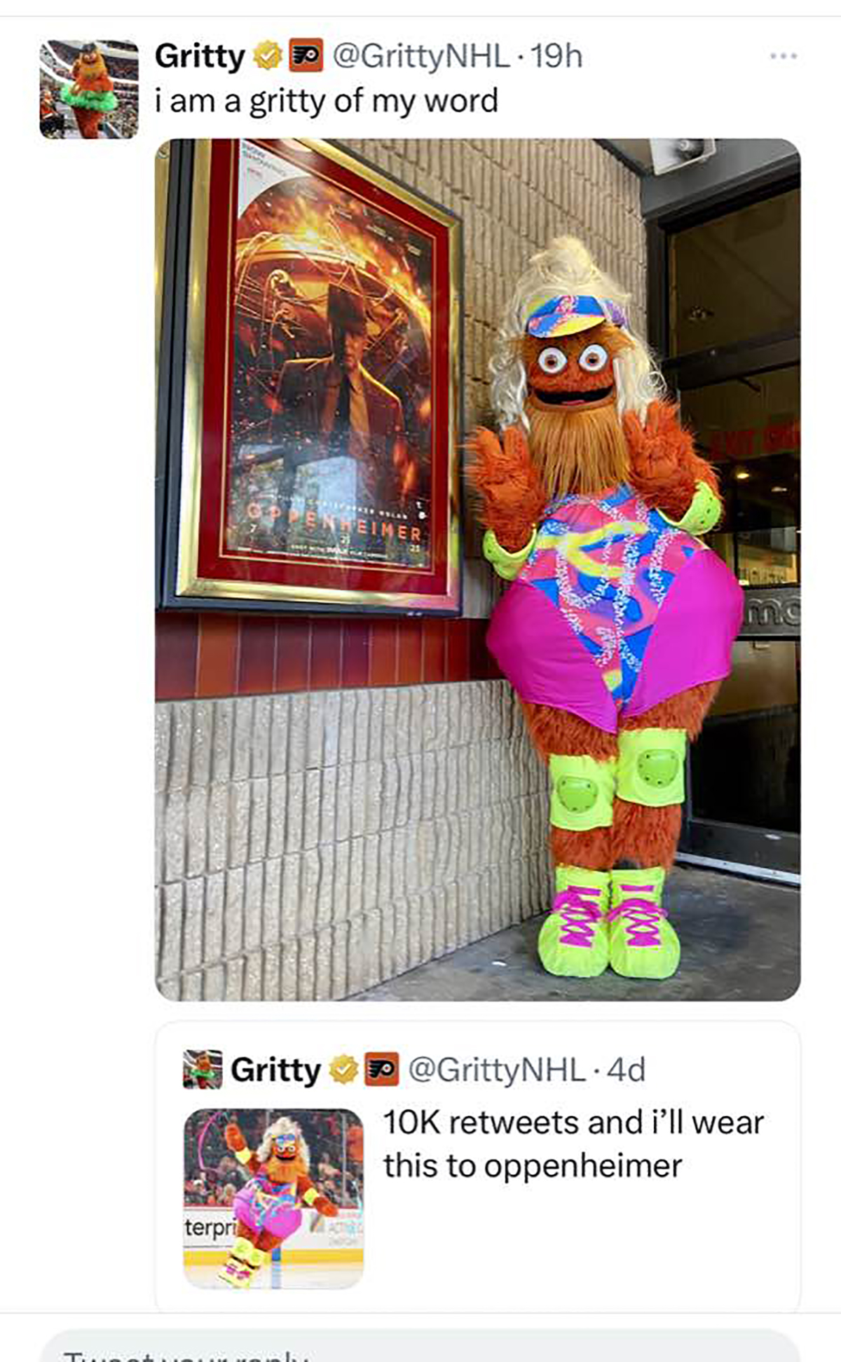 dank memes - action figure - Gritty i am a gritty of my word Doodt terpri Tox Gritty Nhl4d 10K and i'll wear this to oppenheimer
