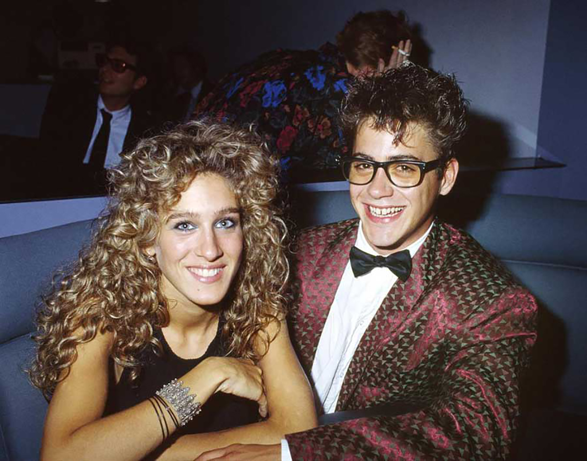 Sarah Jessica Parker hanging out with Robert Downey Jr. in the 1980s.