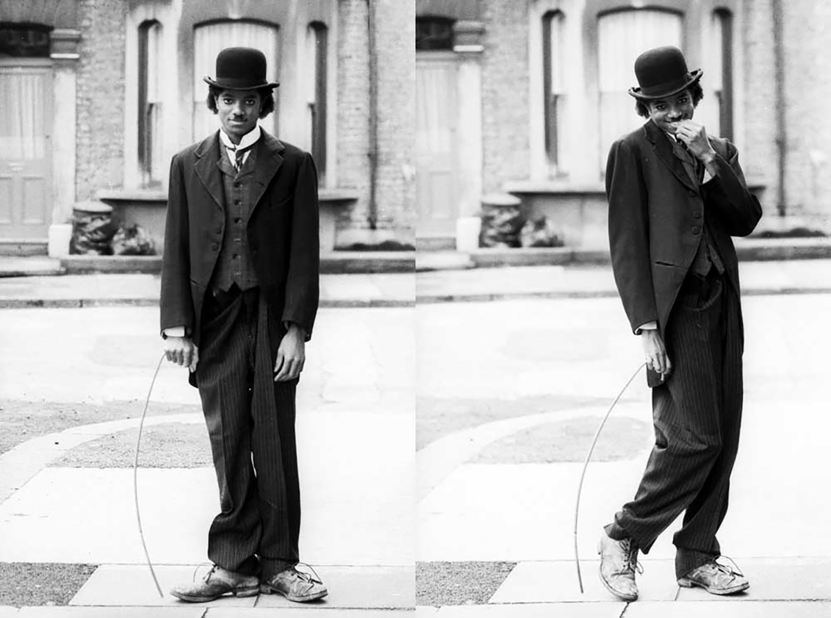 Michael Jackson as Charlie Chaplin in 1979.