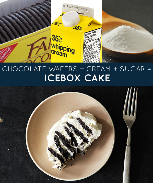 <a href="http://food52.com/blog/7061-how-to-make-any-icebox-cake-in-5-steps" target="_blank">Icebox Cake</a>.
