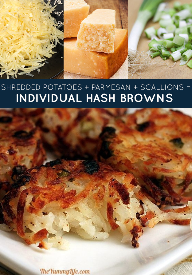 <a href="http://www.yummly.com/recipe/Parmesan-Hash-Brown-Cups-550648?columns=3&position=7%2F55" target="_blank">Individual Hash Browns</a>.