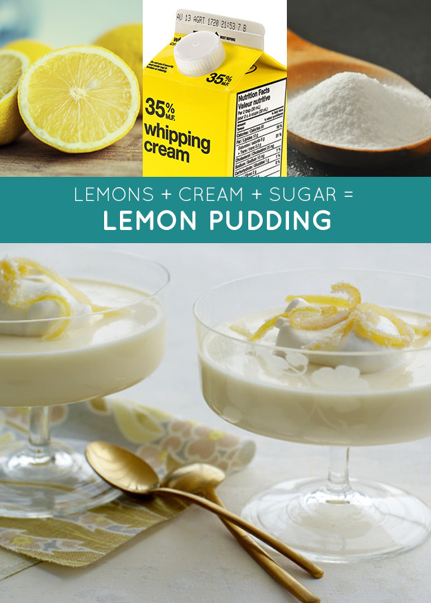 <a href="http://www.foodandwine.com/recipes/lemon-puddings-with-candied-lemon-zest" target="_blank">Lemon Pudding</a>.