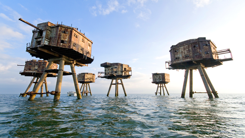 British Sea Forts, North Sea Built as a base for defense during World War II, these forts have now lost their purpose. Left abandoned for years, they still hold the memories and chaos of war in their rotting walls.