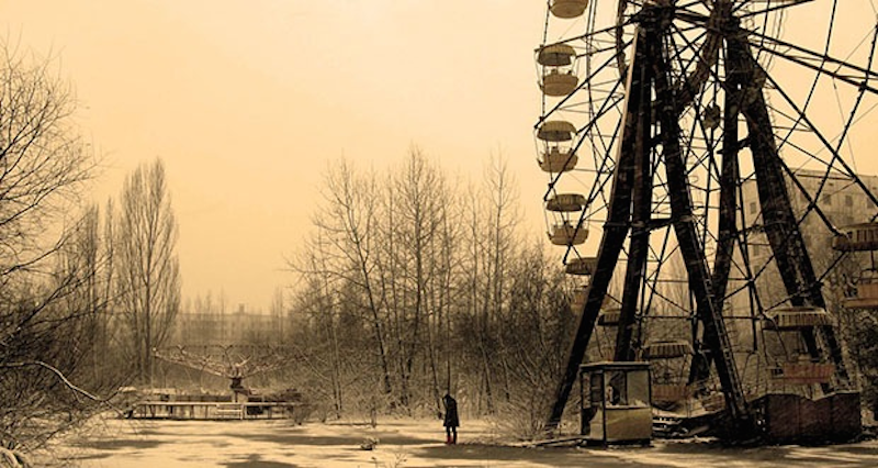 Chernobyl Amusement Park, Ukraine This ghost town was once a bustling city. Then, in 1986 the Chernobyl nuclear power plant exploded, causing everyone to evacuate or face serious health disorders. The town still remains desolate, the amusement park was set to open only 5 days after the nuclear disaster.