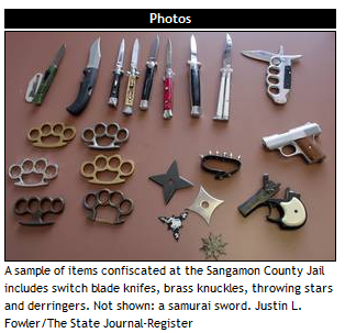 Items confiscated from prison cells..