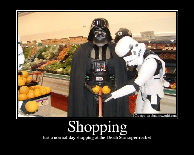 Just a normal day shopping at the Death Star supermarket