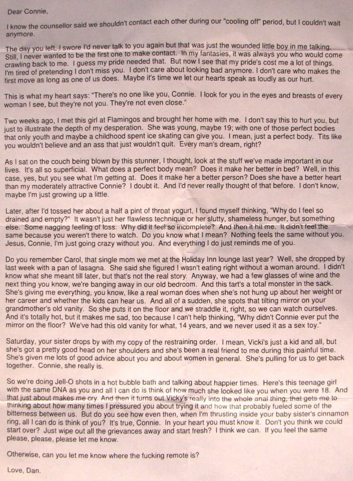 Long but worth it, greatest divorce letter ever