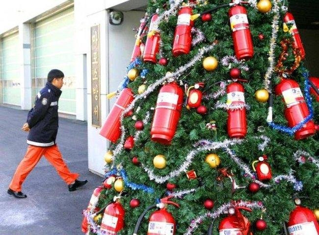 fire extinguisher christmas tree