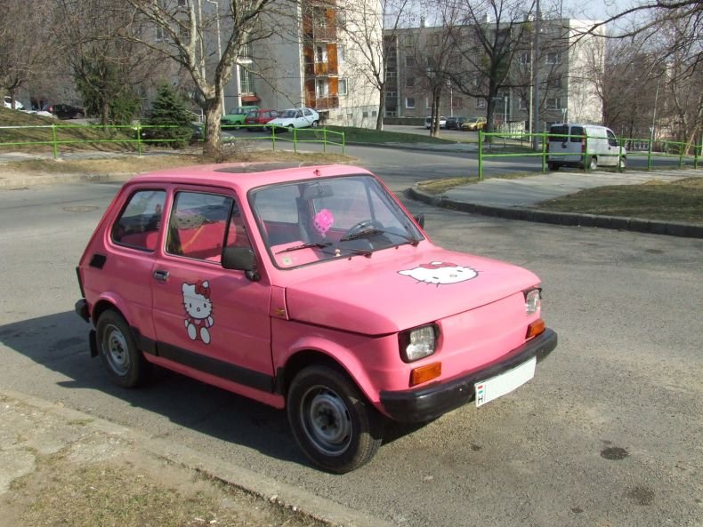 ugly pink car