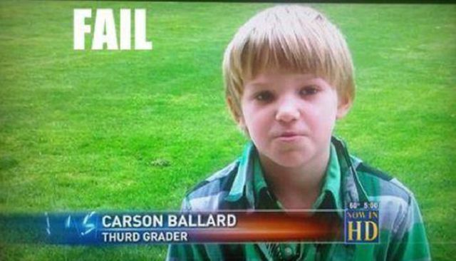 funny news captions - Fail Som In Carson Ballard Thurd Grader Hd