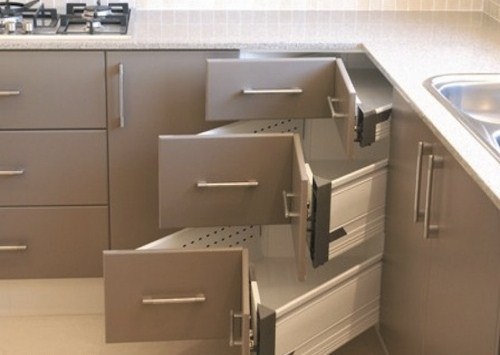 angled kitchen cabinets