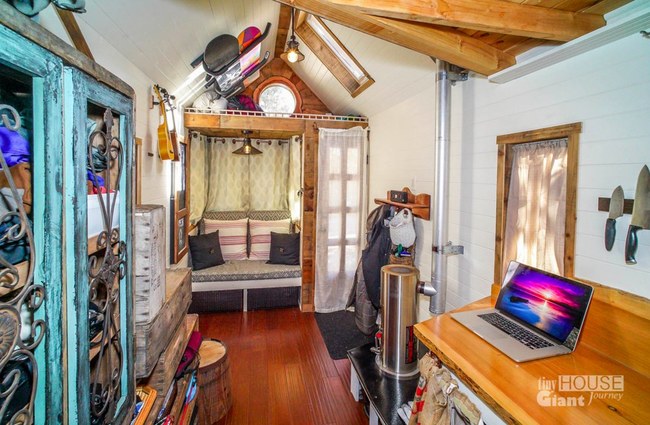 The couple had first heard about the "tiny house" phenomenon online. It was begun in part by the housing company Tumbleweed which specializes in the small portable homes.