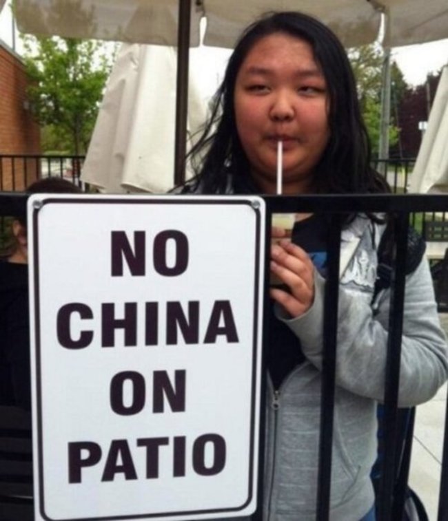 rebel no china on patio - China On Patio