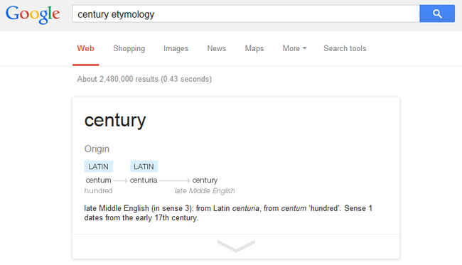 Search for the origin behind words by adding etymology onto the end