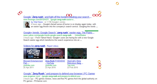 If you Google "zerg rush", you'll have to protect your search results from being eaten by Google's o's. Yes, this is a thing