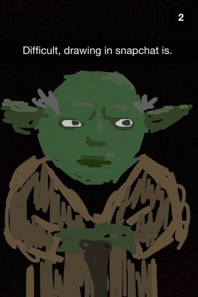 nerdy snapchat yoda snapchat drawing - 1 Difficult, drawing in snapchat is.